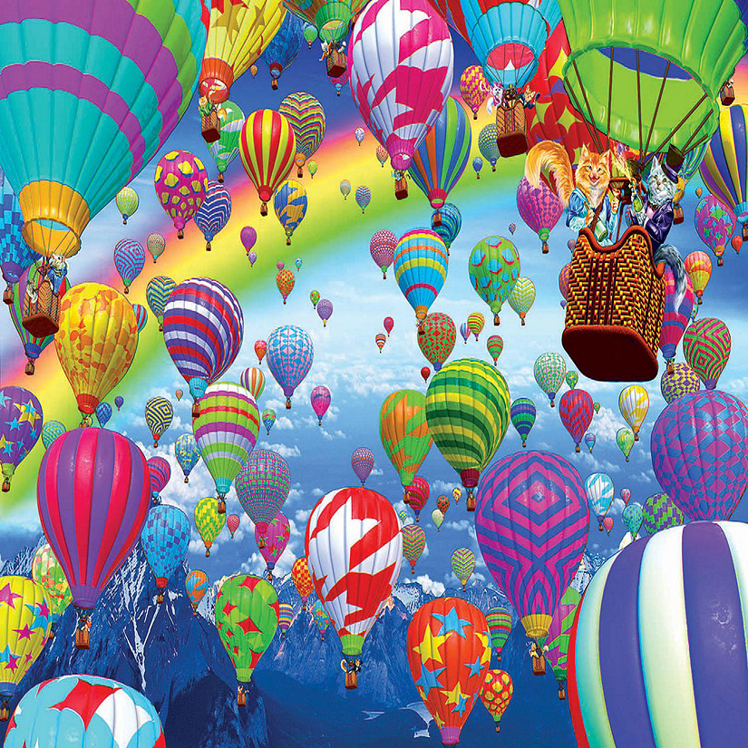 Floating Felines Hot Air Balloon Puzzle  1000 Piece Jigsaw Puzzle Image