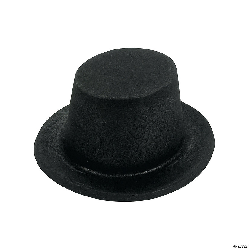 Flocked Top Hats - 12 Pc. Image
