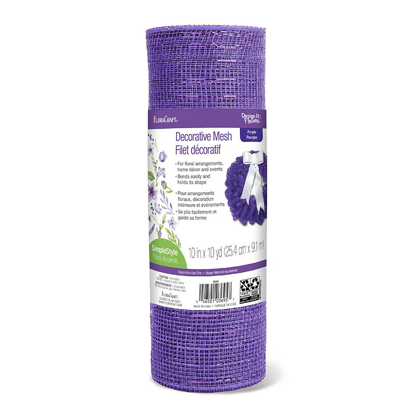 FloraCraft Decorative Mesh 10"X10yd-Purple Image