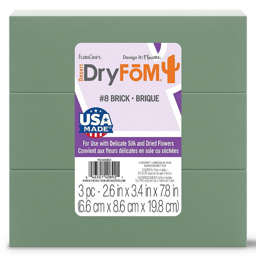 FloraCraft Desert DryFoM Brick 3/Pkg-2.6"x3.4"x7.8" Image