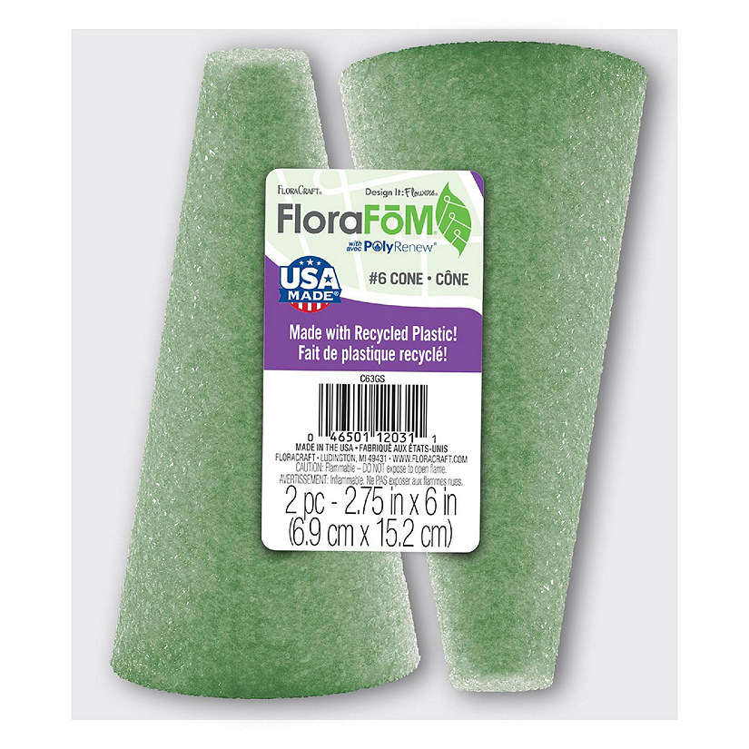 FloraCraft FloraFoM Cone 2/Pkg-2.75"x6" Image