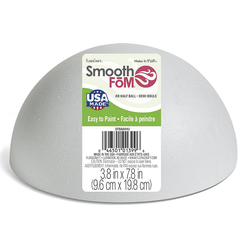 FloraCraft SmoothFoM Hollow Half Ball Bulk Pack-3.8"X7.8" Image
