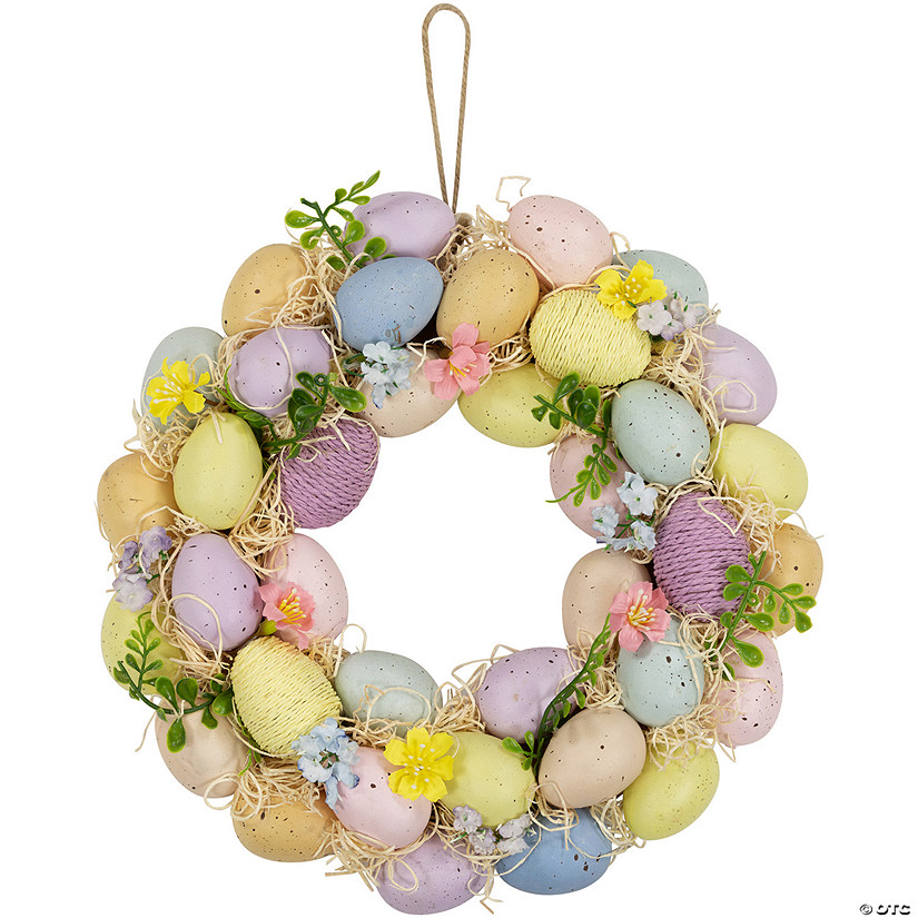 Floral and Easter Egg Spring Wreath - 12.5" - Multicolor Image