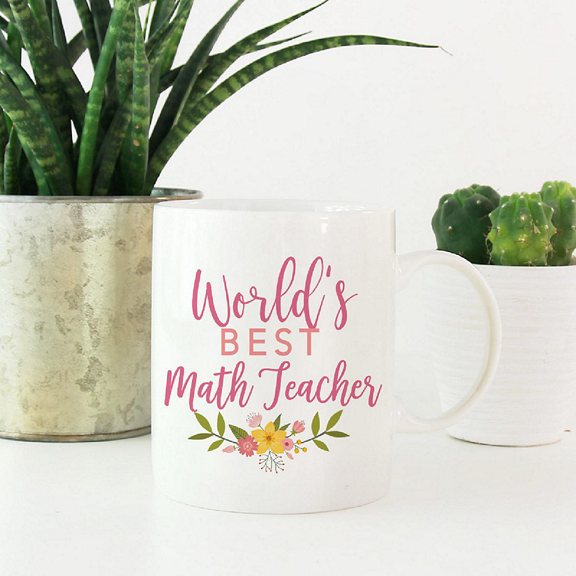 Floral Best Math Ceramic Mug Image