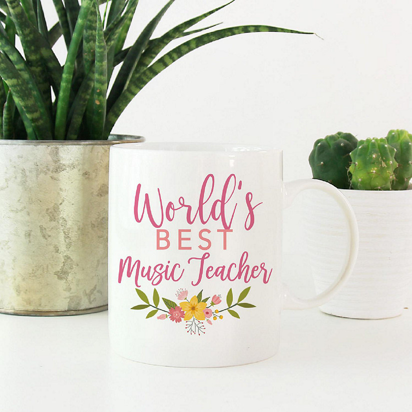 Floral Best Music Ceramic Mug Image