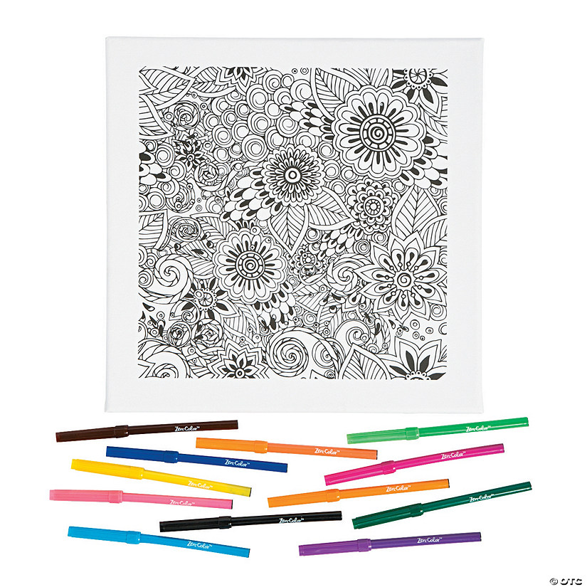 Floral Coloring Canvas Kit - Discontinued