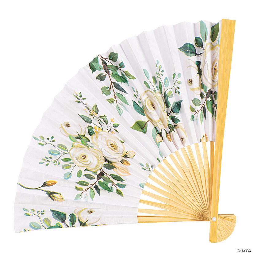 Floral Folding Fans - 12 Pc. Image