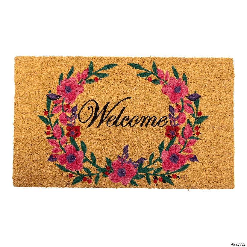 Floral Garland Coir Mat Image