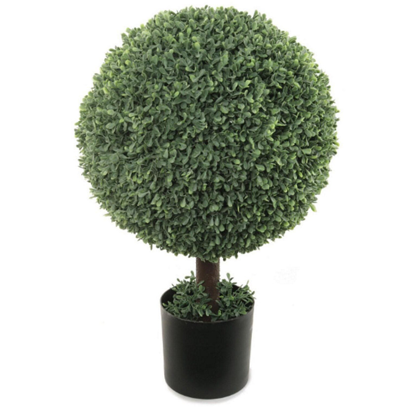 Floral Home Green 25" Artificial Ball Topiary Green 1pc Image