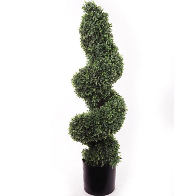Floral Home Green 36" Boxwood  Spiral Topiary 1pc Image