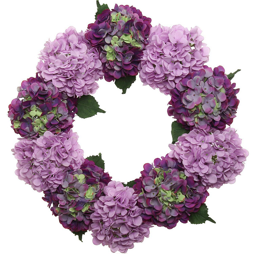 Floral Home Magenta and Pink 24" Hydrangea Wreath 1pc Image