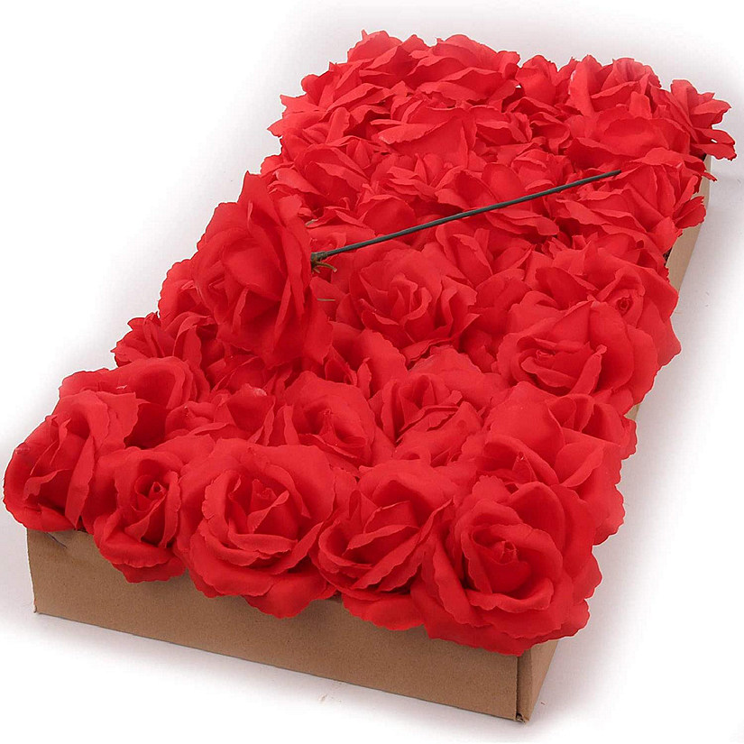 Floral Home Red 3" Artificial Flower Rose 100pcs Image