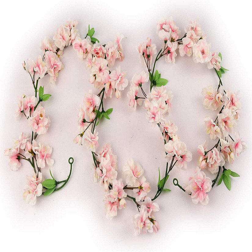 Floral Home Soft Pink 4.5' Cherry Blossom Flower Garland 3pcs Image