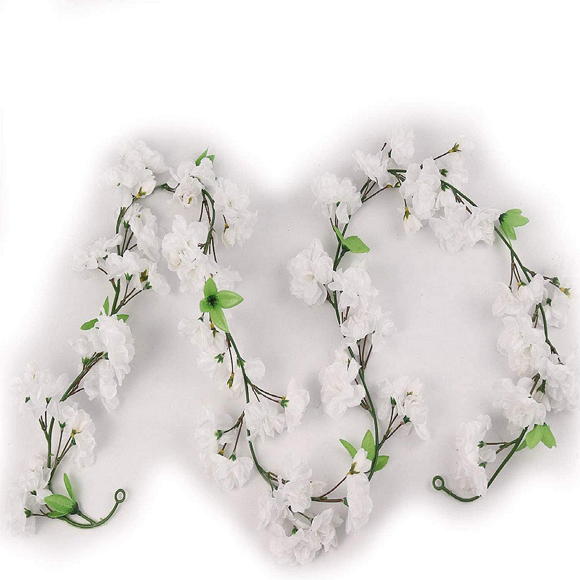 Floral Home White 4.5' Cherry Blossom Flower Garland 3 Image