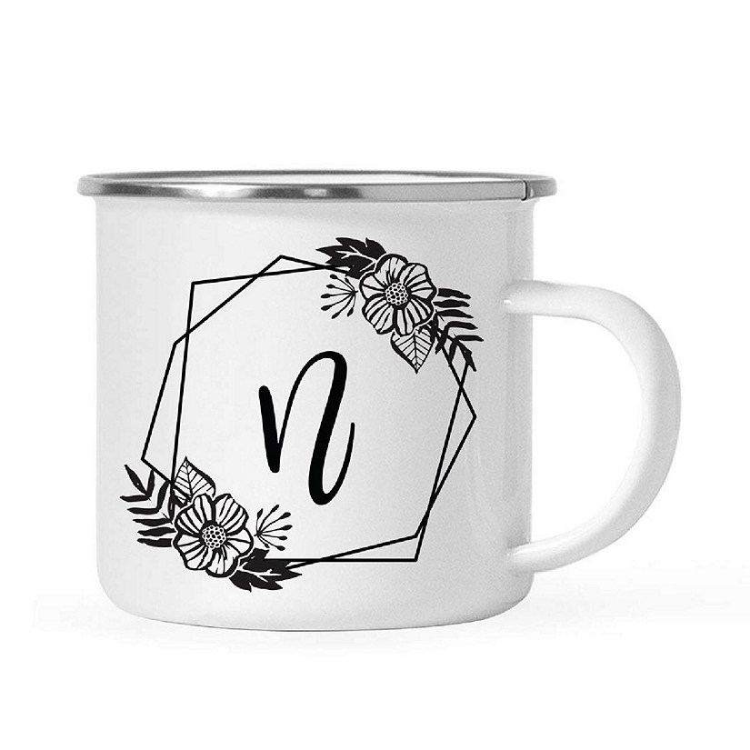 Floral Monogram N 11oz Campfire Mug Image