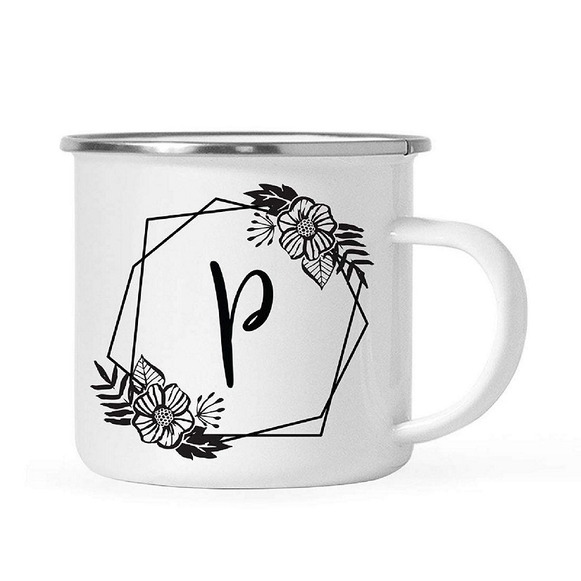 Floral Monogram P 11oz Campfire Mug Image