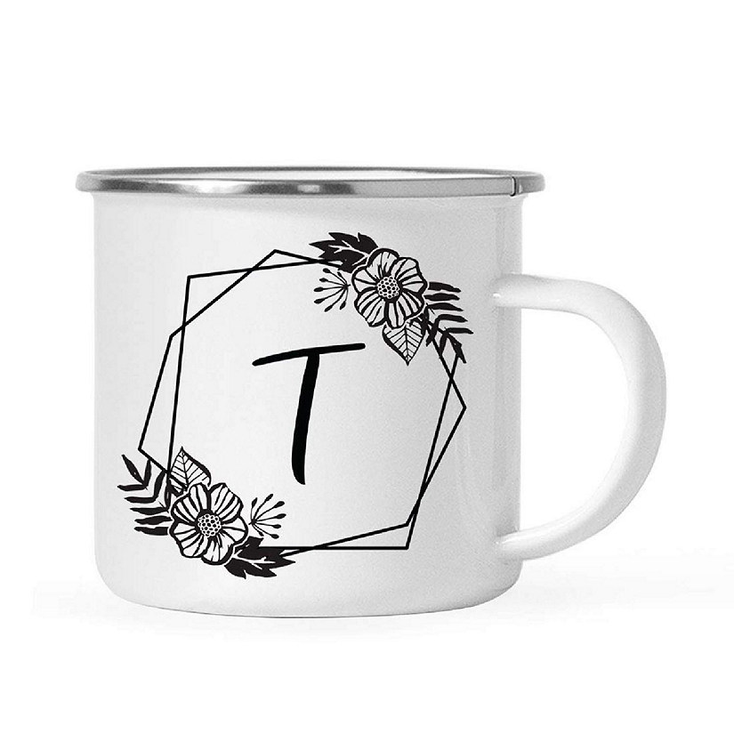 Floral Monogram T 11oz Campfire Mug Image