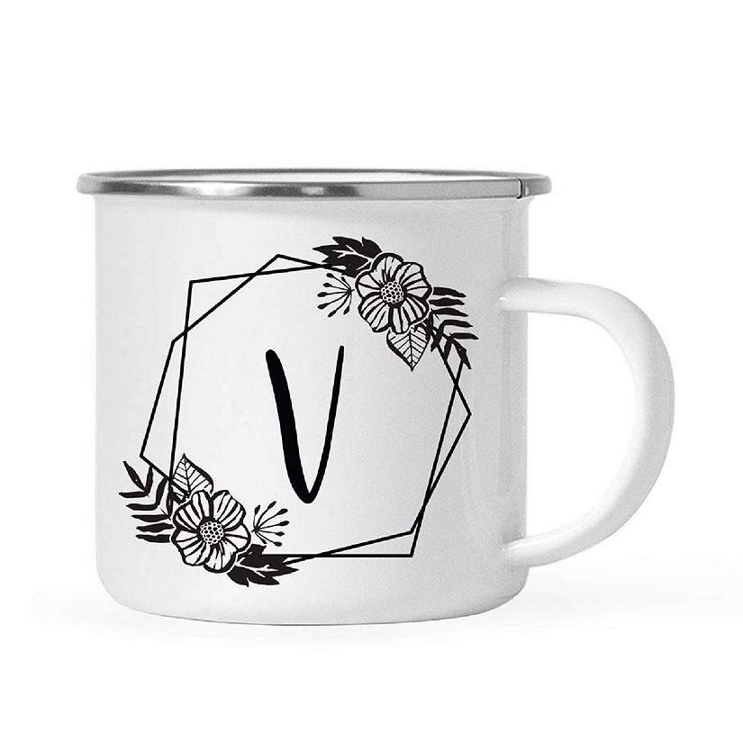 Floral Monogram V 11oz Campfire Mug Image