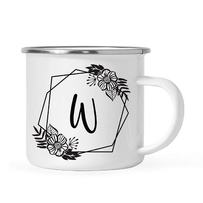 Floral Monogram W 11oz Campfire Mug Image
