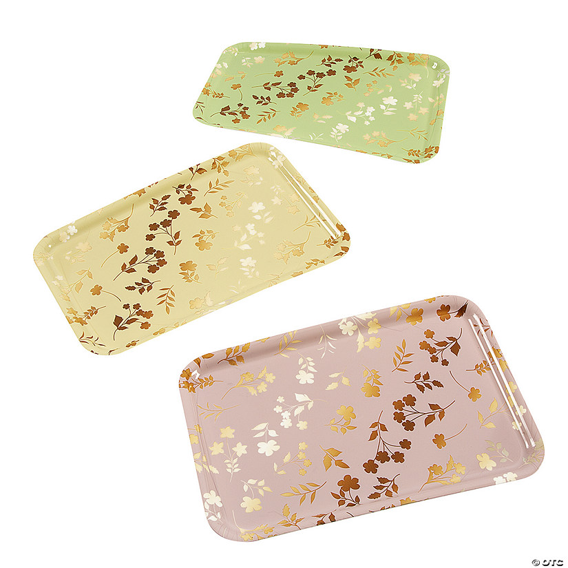 Floral Printed Serving Trays - 3 Pc. Image