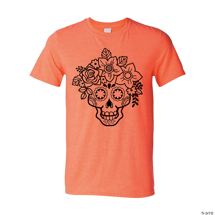 Floral Sugar Skull Adult&#8217;s T-Shirt Image