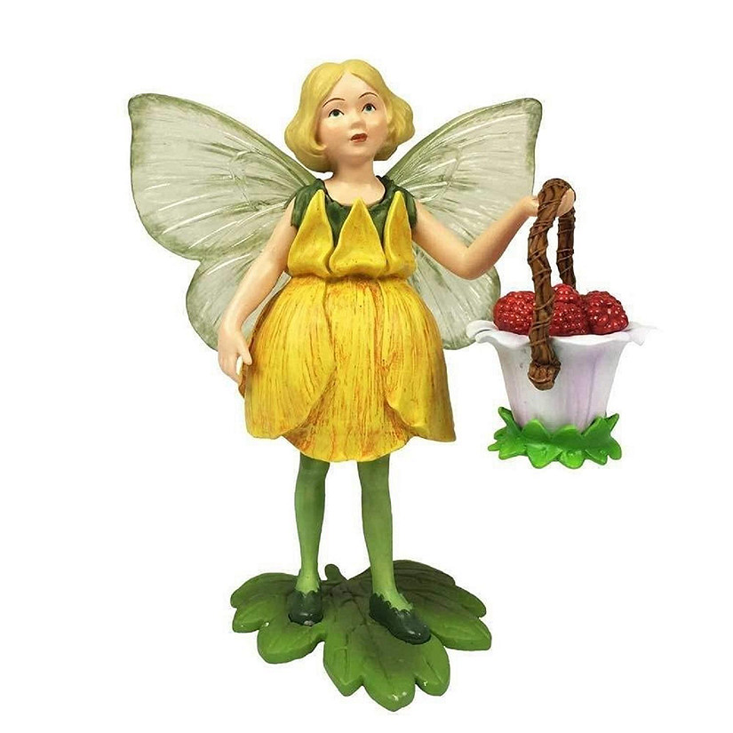 Flower Fairies Secret Garden FF1002 Buttercup Fairy w Raspberry Basket Image