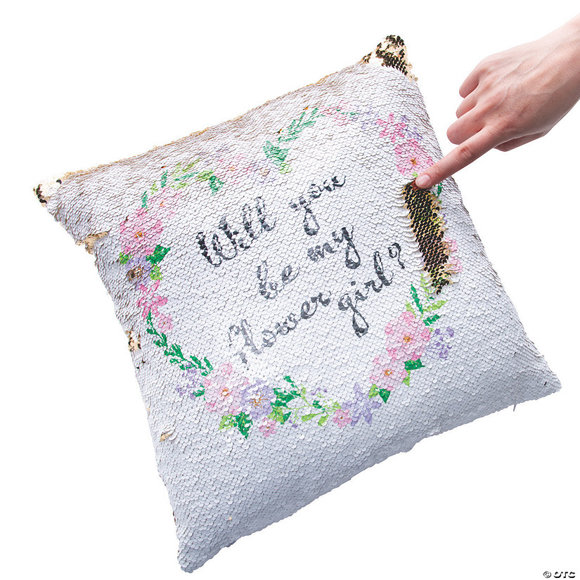 Flower Girl Reversible Sequin Pillow Image