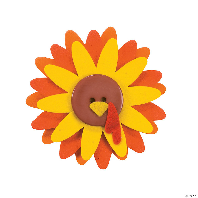 Flower Turkey Pin Craft Kit - Makes 12 Image
