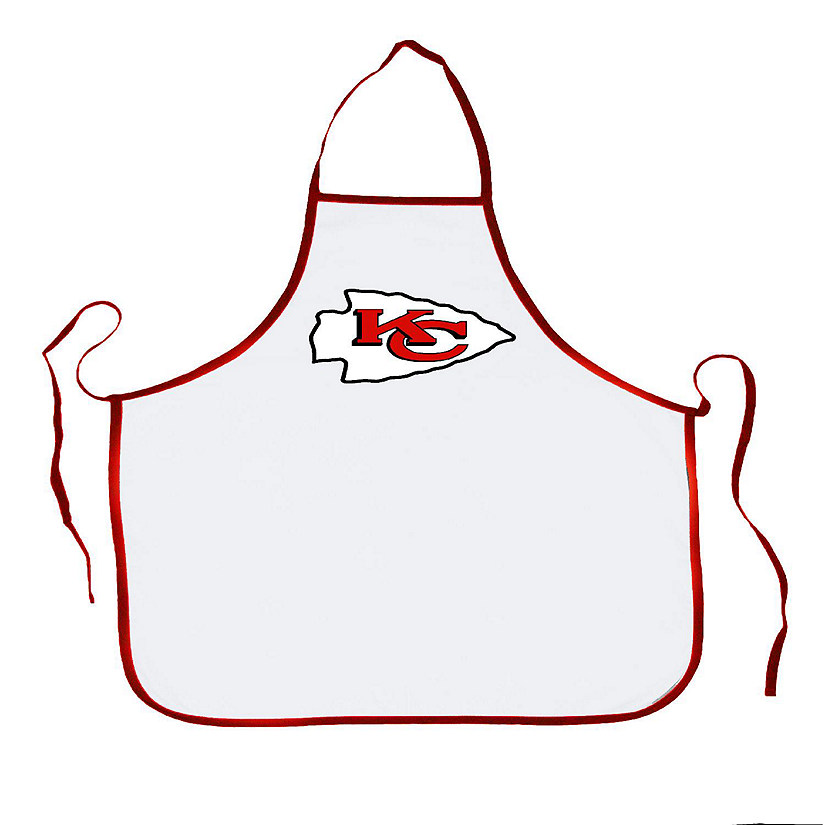 FNL Football Kansas City Chiefs Sports Fan BBQ Grilling Apron, White/Trim  Red