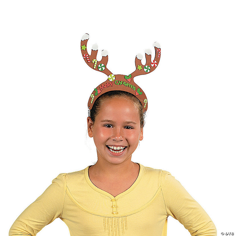 Foam Reindeer Antlers with Stickers - 12 Pc. Image