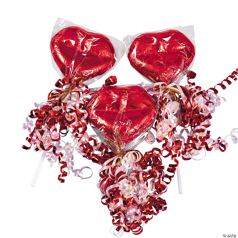 Foil-Wrapped Chocolate Lips Lollipops - 12 Pc. Image