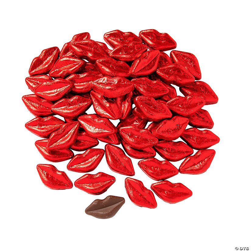 Foil-Wrapped Lips Chocolate Candy - 57 Pc. Image