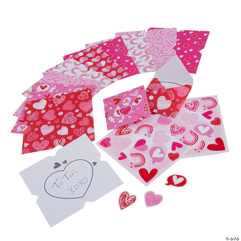 Fold and Seal Valentine's Day Note Cards - 36 Pc. Image