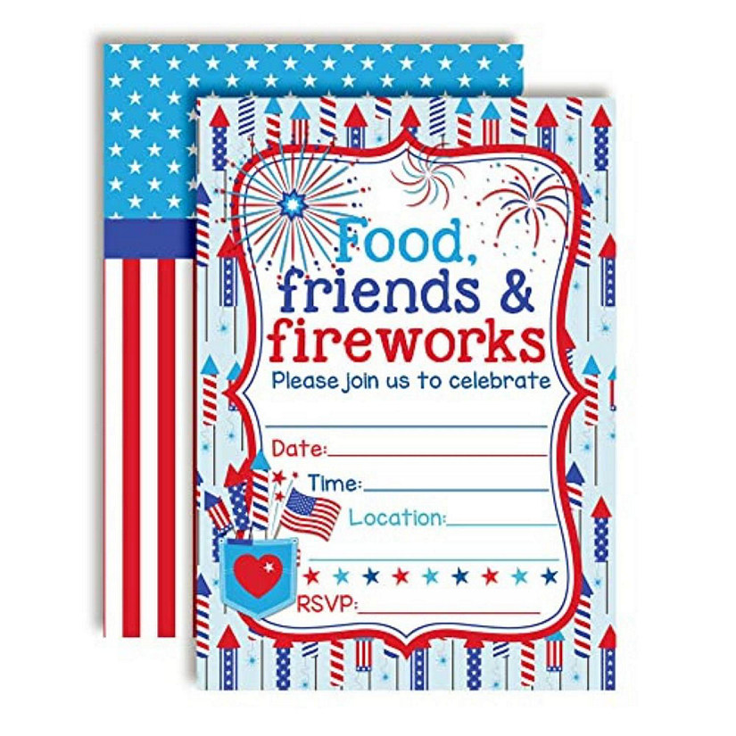 Food, Friends & Fireworks Invitations by AmandaCreation 40pcs. Image