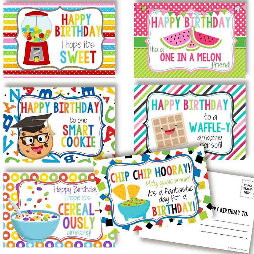 Food Happy Birthday Postcards 30pcs. by AmandaCreation Image