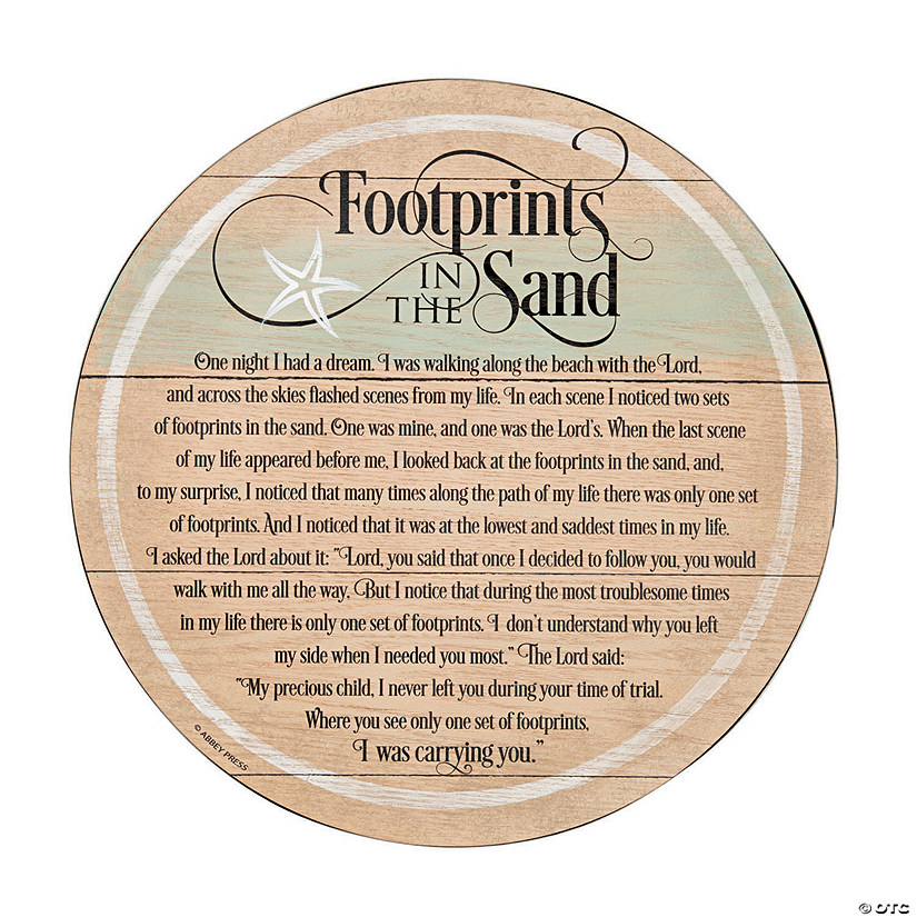 Footprints in the Sand Barrel Plaque Discontinued