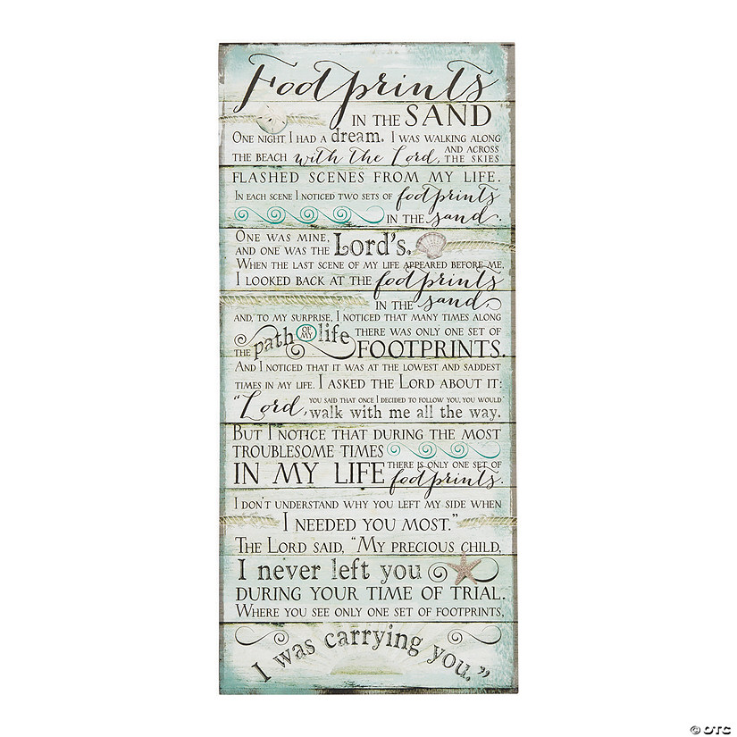 Footprints in the Sand Plaque Discontinued