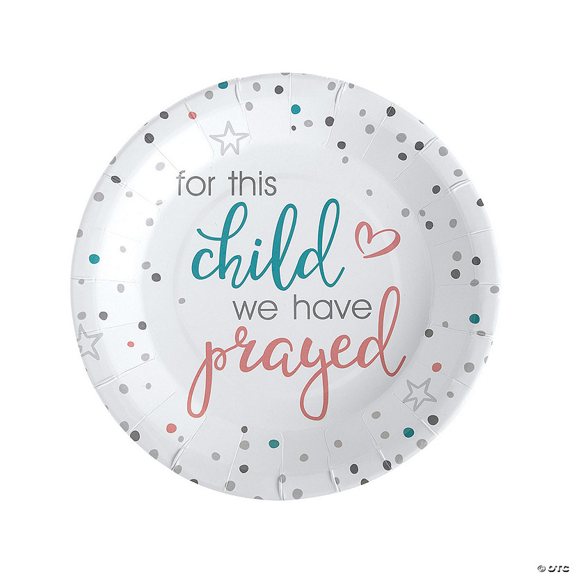 For This Child We Have Prayed Baby Shower Paper Dinner Plates - 8 Ct. Image