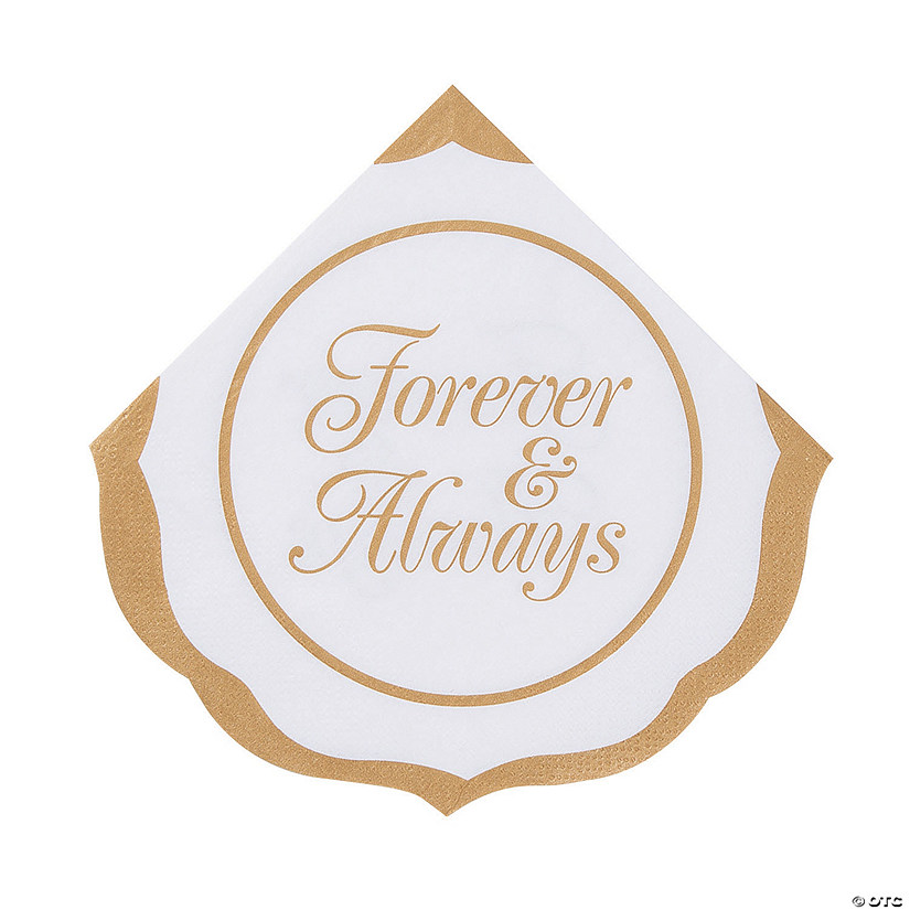 Forever & Always Scalloped Luncheon Napkins - 16 Pc. Image