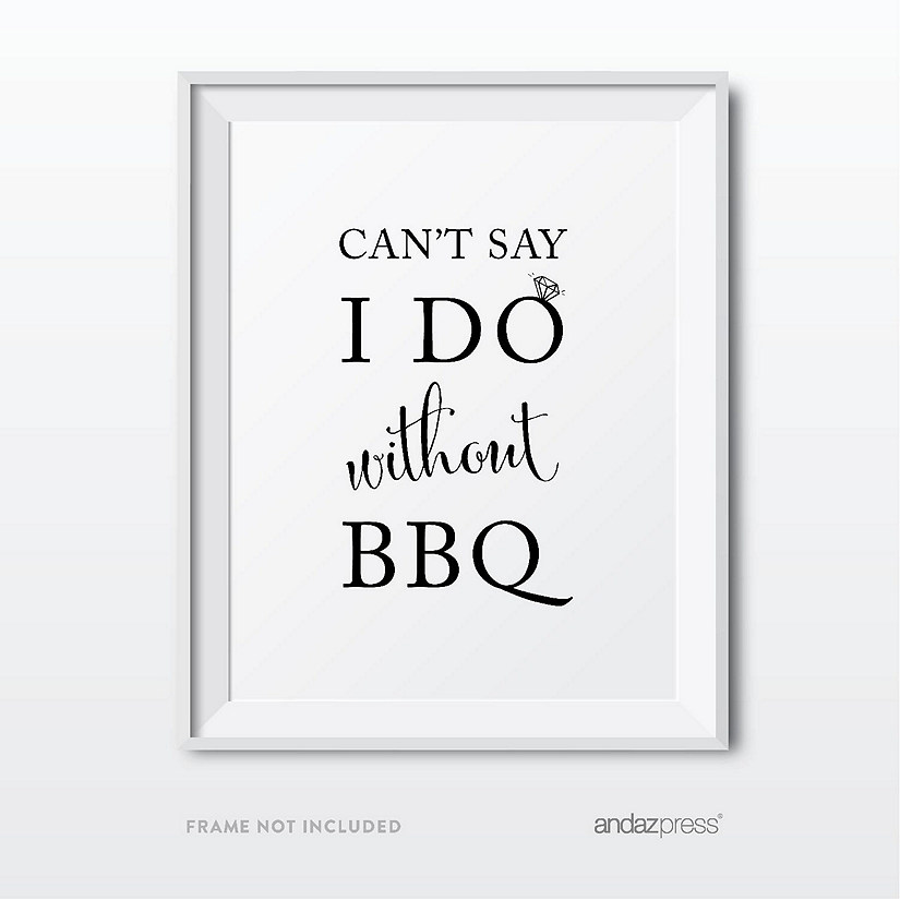Formal Black White BBQ Table 8.5x11 sign Image