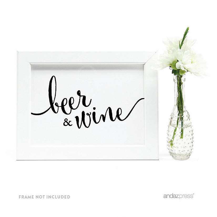 Formal Black White Beer Wine Bar 5x7 Image