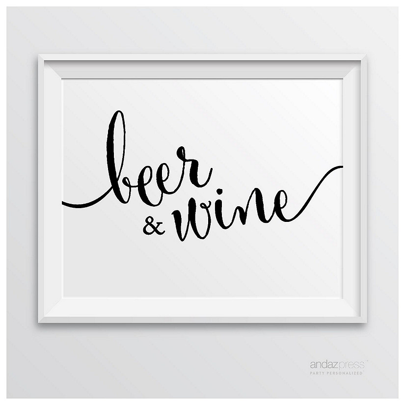 Formal Black White Beer Wine Bar 8.5x11 Image