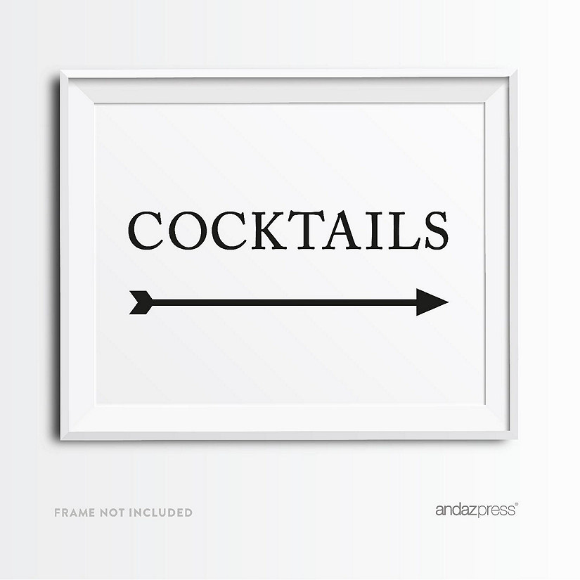 Formal Black White Cocktail Arrow 8.5x11 Image