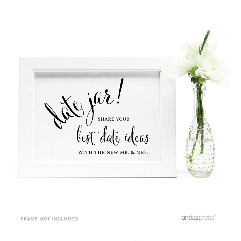Formal Black White Date Jar Sign 5x7 Image