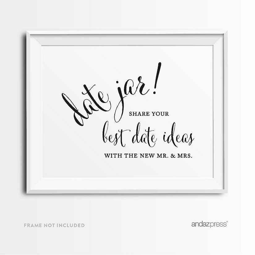 Formal Black White Date Jar Sign 8.5x11 Image