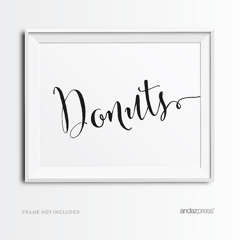 Formal Black White Donuts Sign 8.5x11 Image