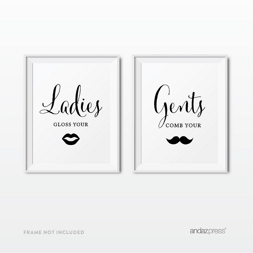 Formal Black White Funny Restroom 8.5x11 Image