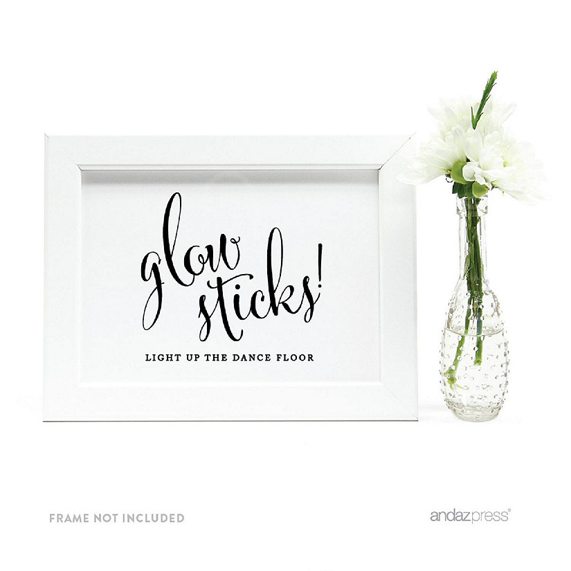 Formal Black White Glow Sticks 5x7 Image