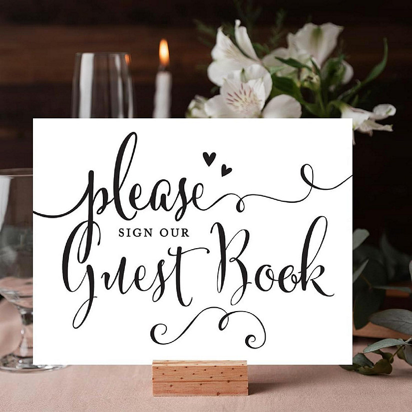 Formal Black White Guestbook 8.5x11 Image