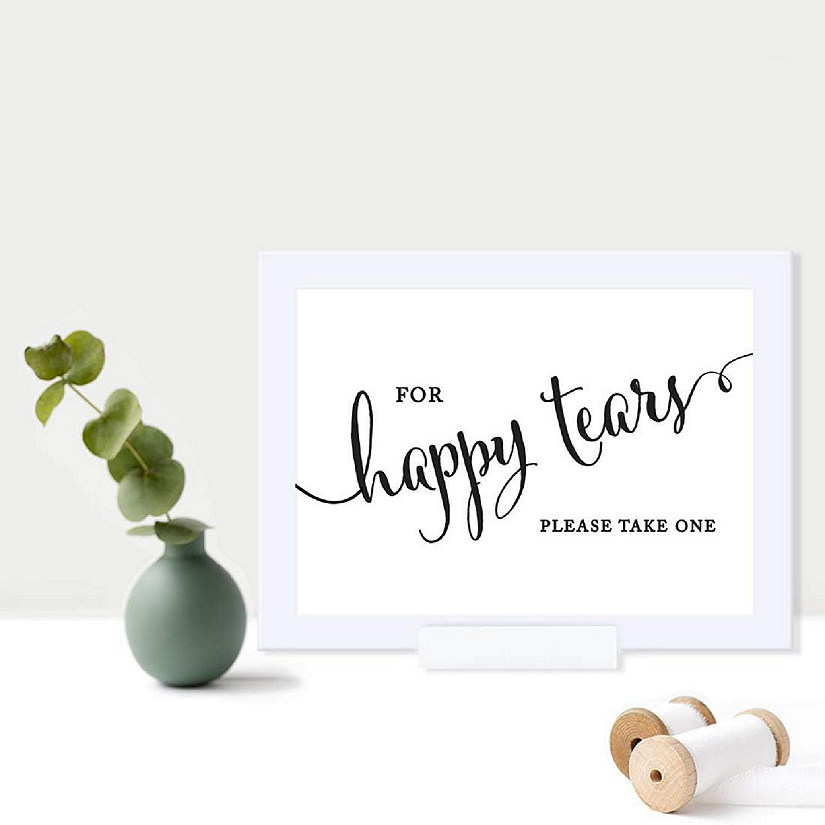 Formal Black White Happy Tears 5x7 Image
